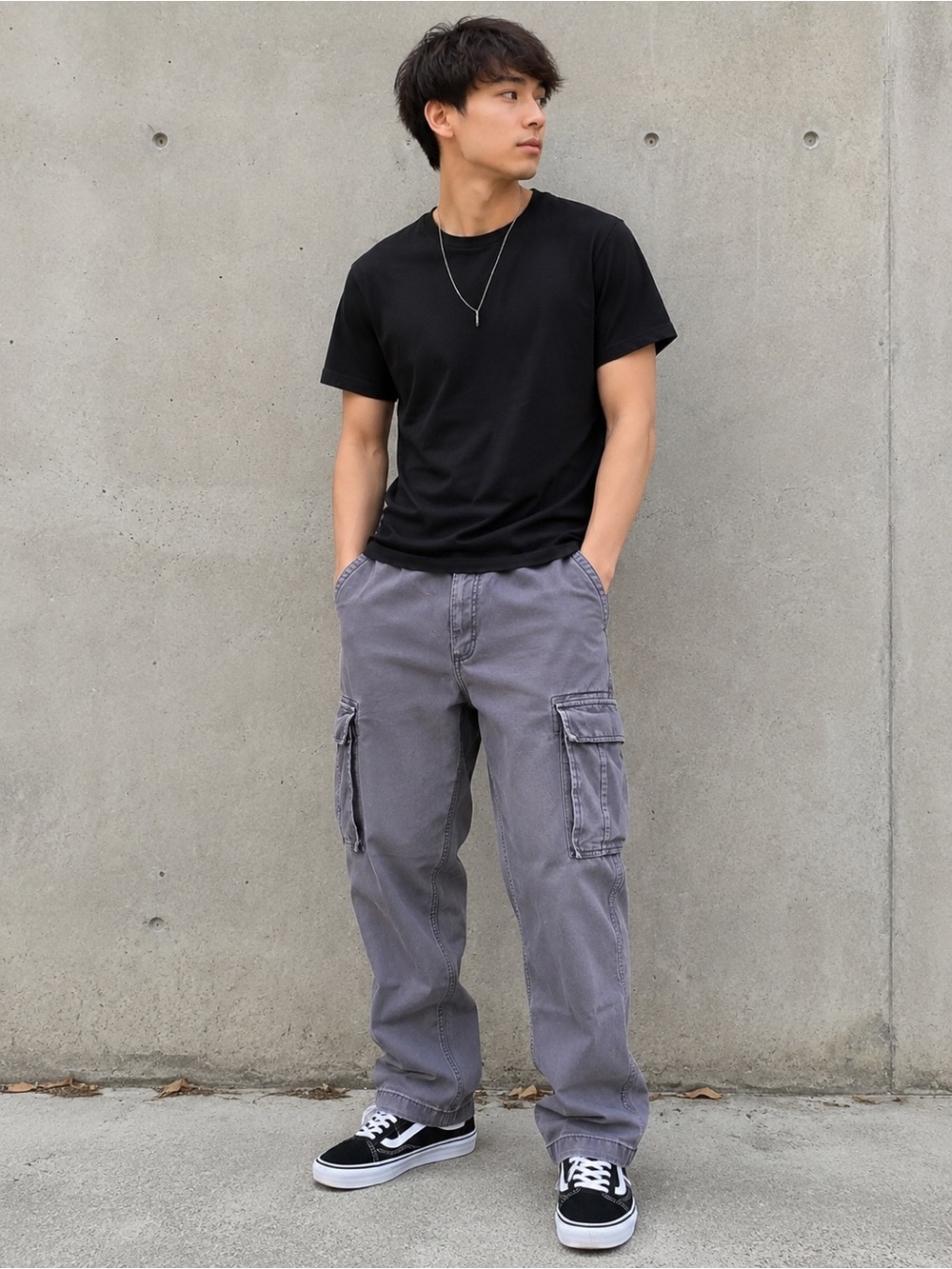 Lands' End Canvas Men's Cargo Pants in Washed Gray